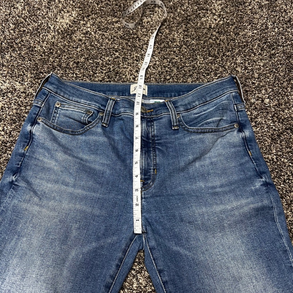 J.Crew 9" Toothpick High Rise Skinny Jeans Medium Wash Raw Hem Size 30 - Picture 9 of 10